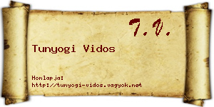 Tunyogi Vidos névjegykártya